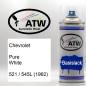 Preview: Chevrolet, Pure White, 521 / 545L (1962): 400ml Sprühdose, von ATW Autoteile West.